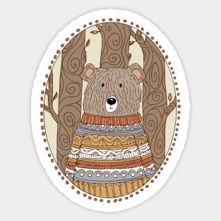 Cozy Bear in a Cozy Sweater Sticker